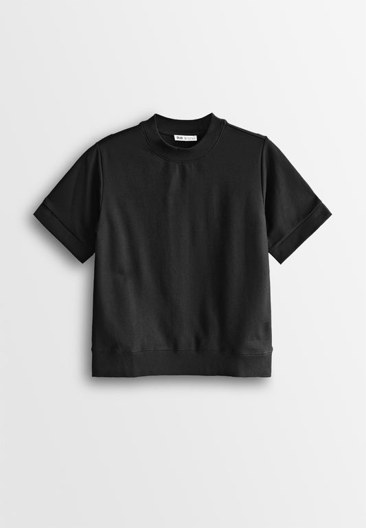 Women Short-Sleeve Sweatshirt - Black - 510267