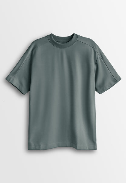 Men Oversized T-Shirt Short Sleeve - Dark Grey - 510314