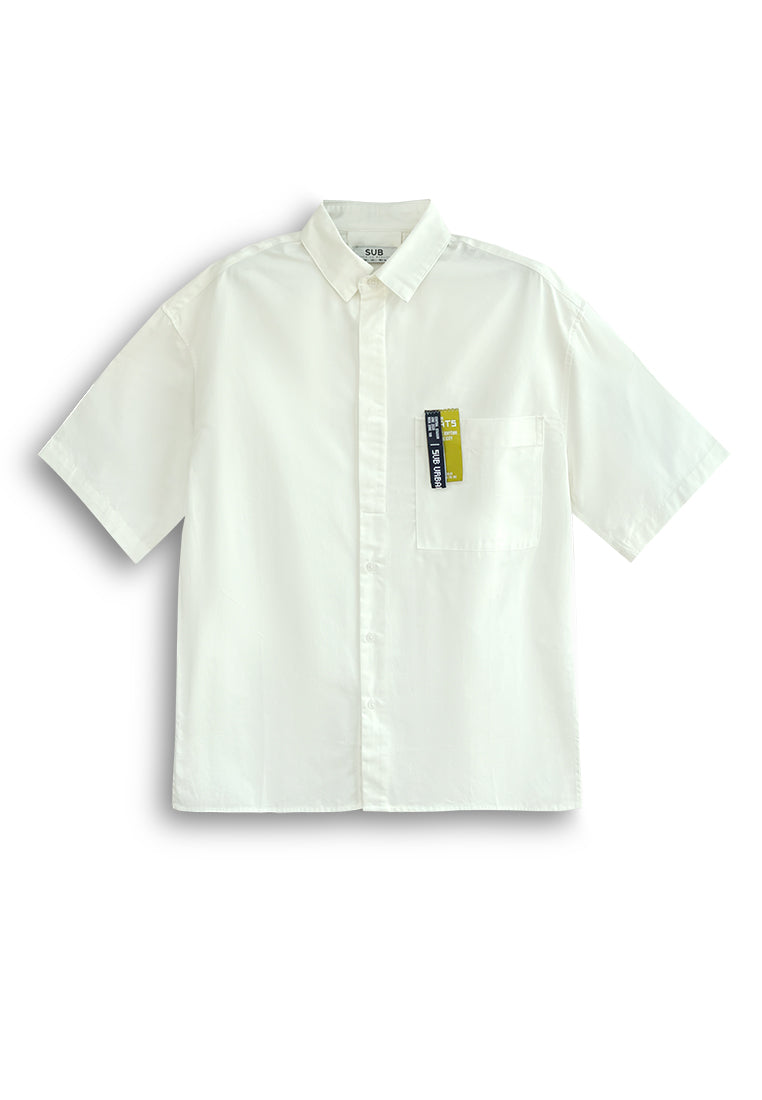 Men Oversized Short-Sleeve Shirt - White - 510251