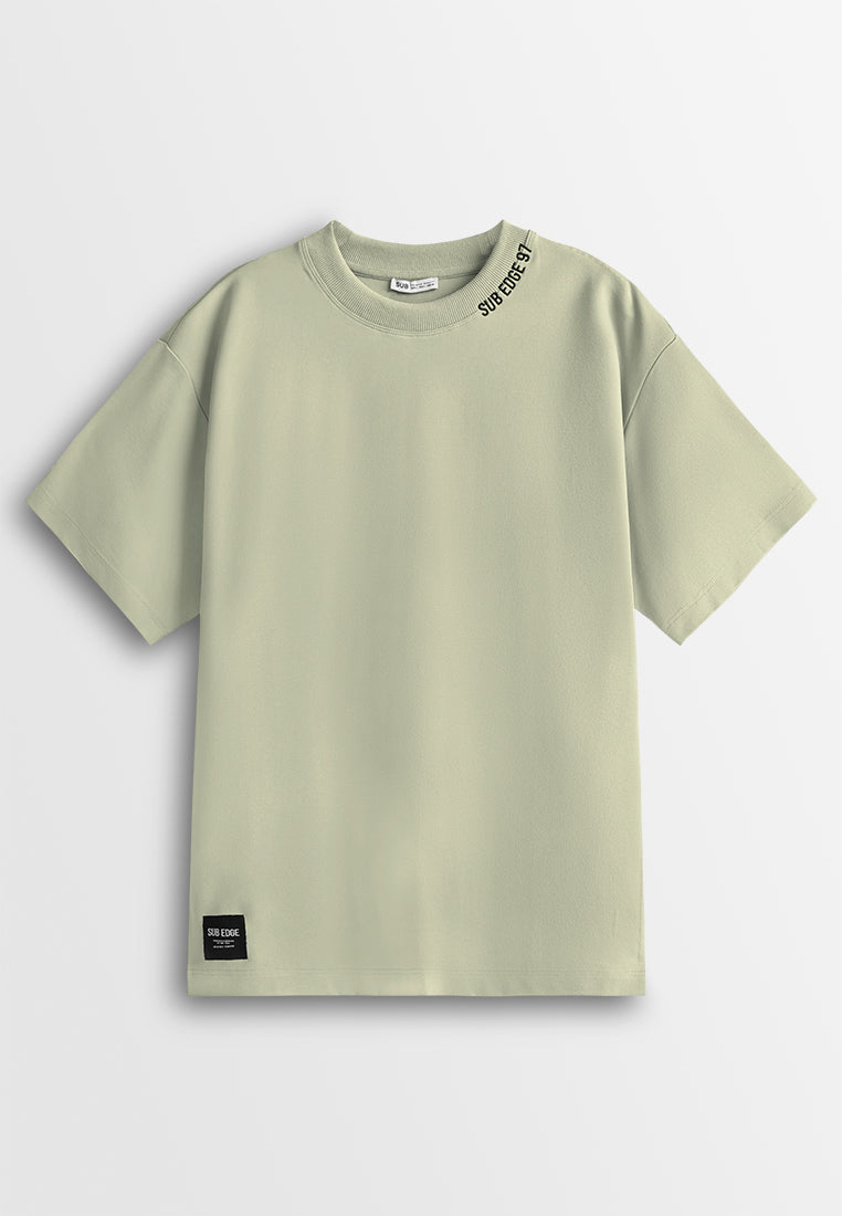 Men Oversized T-Shirt Short Sleeve - Light Grey - 610398