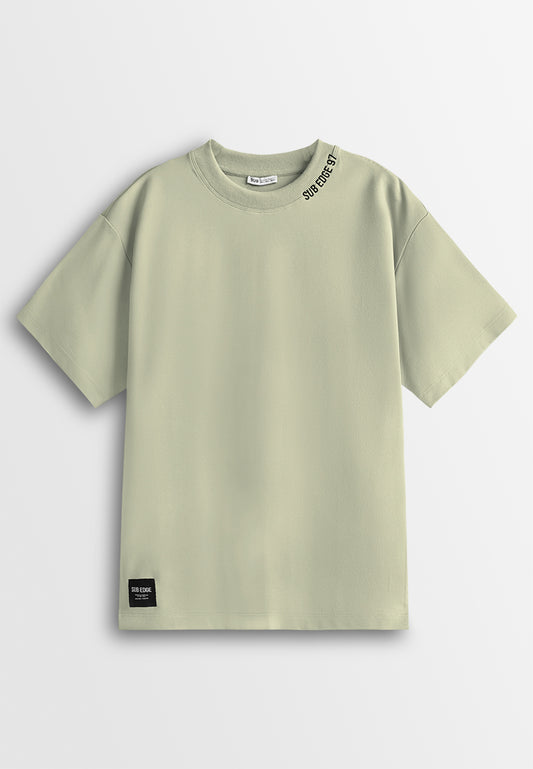 Men Oversized T-Shirt Short Sleeve - Light Grey - 610398