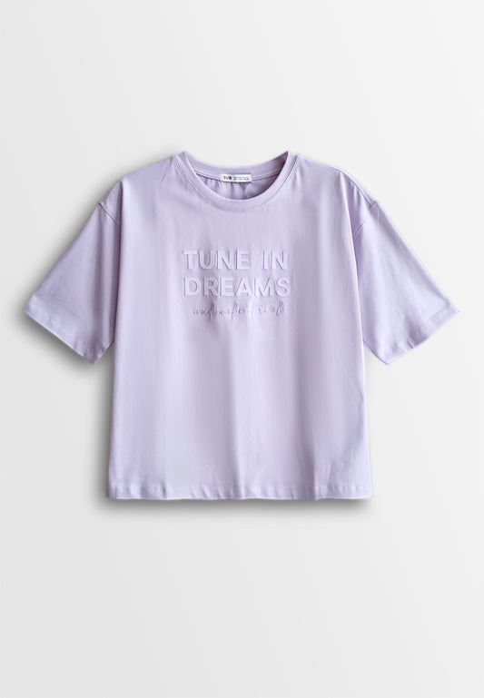 Women Short-Sleeve Fashion Tee - Purple - 510173