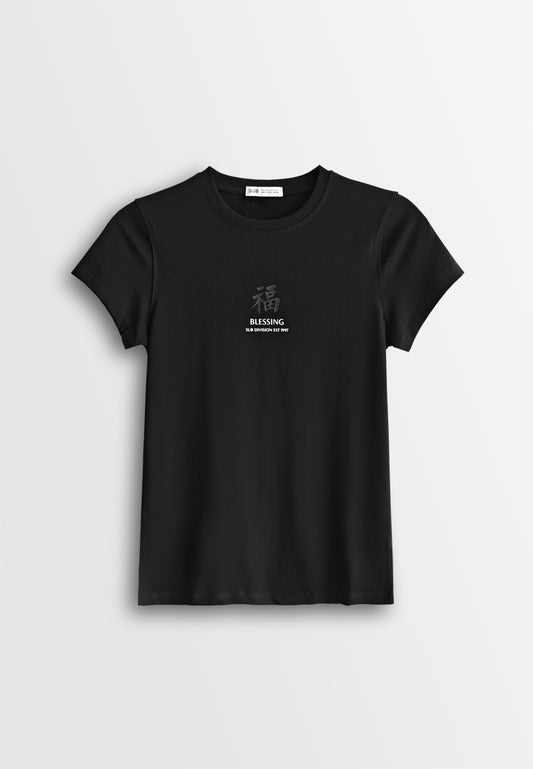 Women Short-Sleeve Graphic Tee - Black - 510261