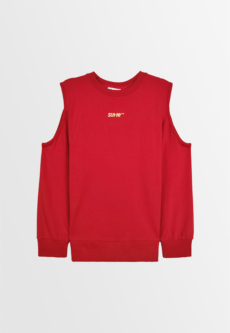 Women Long-Sleeve Sweatshirt - Red - 410016