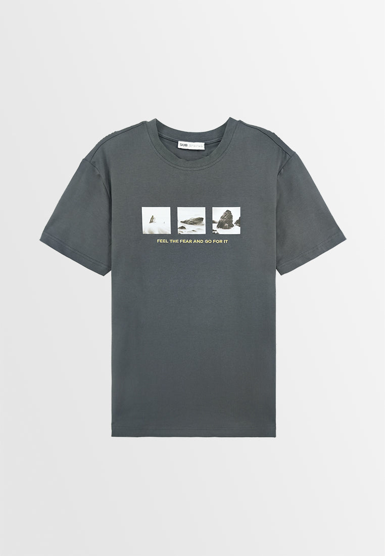 Men Short-Sleeve Graphic Tee - Dark Grey - 310029
