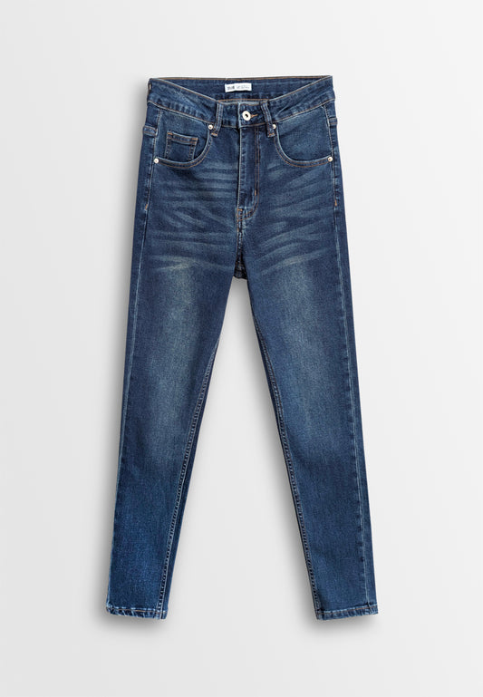 Women Skinny Fit Long Jeans - Dark Blue - 610245