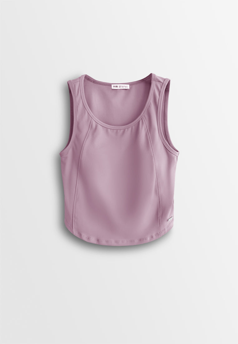 Women Sleeveless Integrated Bra Top - Purple - 610371