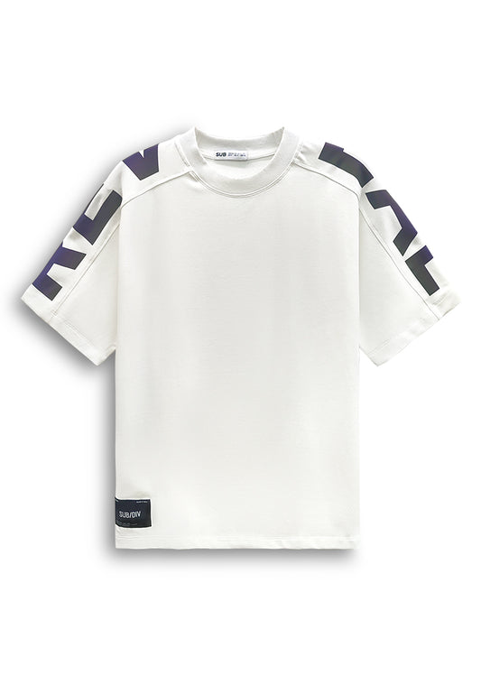 Men Oversized T-Shirt Short Sleeve - White - 610261