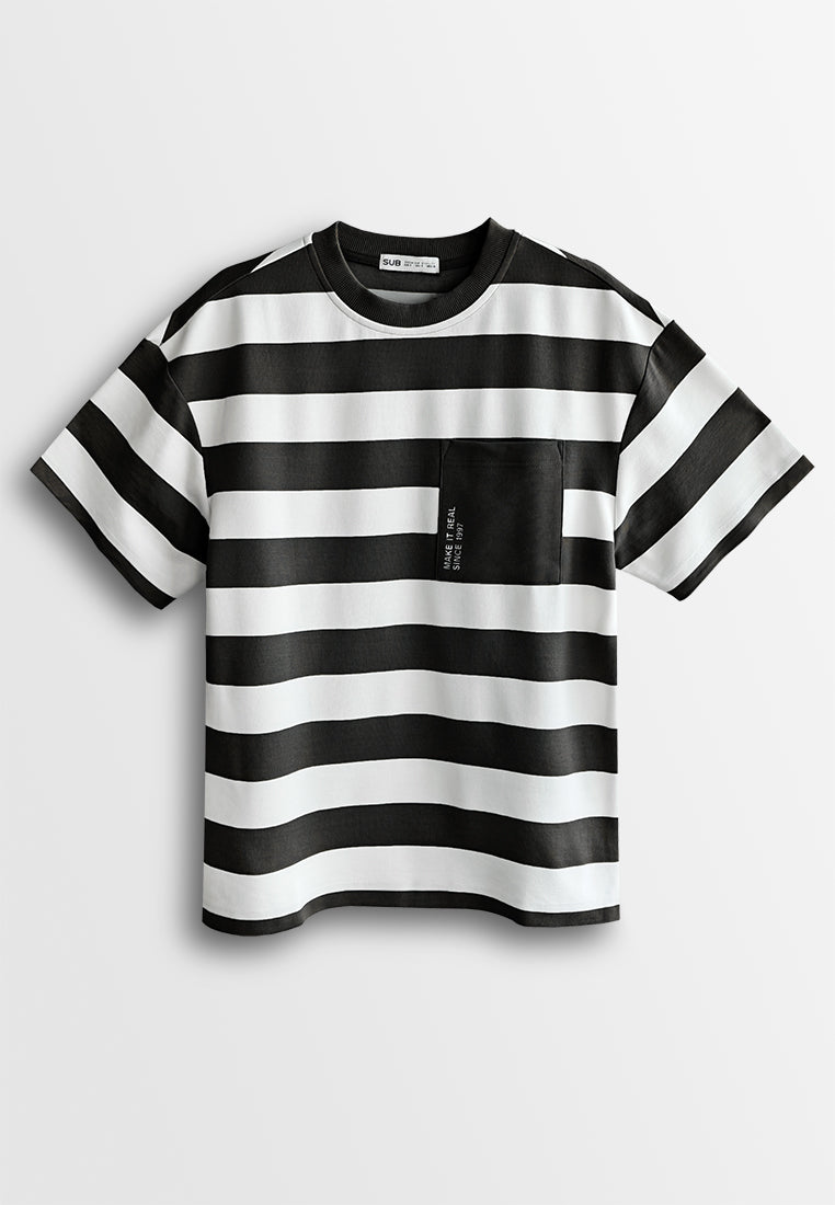 Men Oversized T-Shirt Short Sleeve - Black - 510046