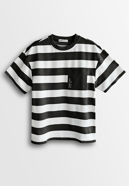 Men Oversized T-Shirt Short Sleeve - Black - 510046