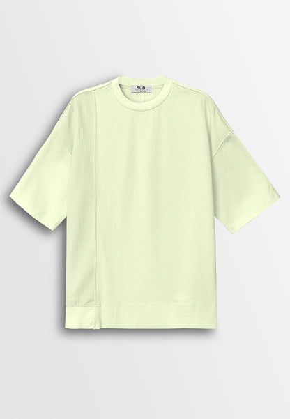Men Oversized T-Shirt Short Sleeve - Beige - 410250