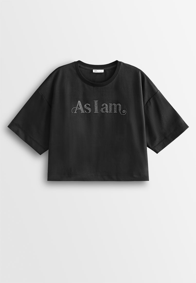 Women Oversized Fashion Tee - Black - 610394