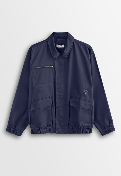 Men Oversized Bomber Jacket - Navy - 510262