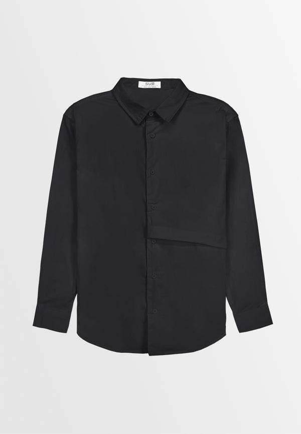 Men Long-Sleeve Shirt - Black - 310033