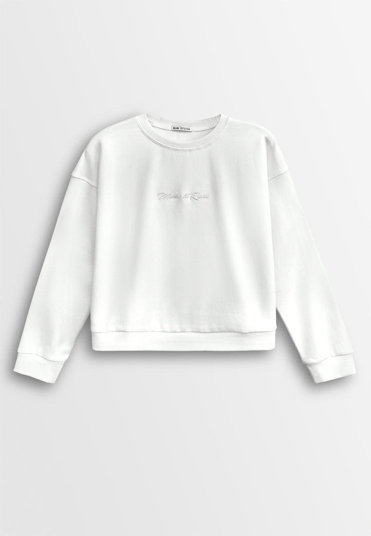 Women Long-Sleeve Sweatshirt - White - 610257