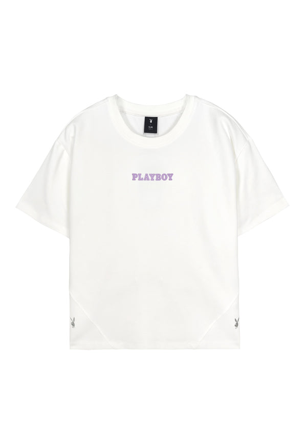 Playboy x SUB Women Short-Sleeve Fashion Tee - White - 410102