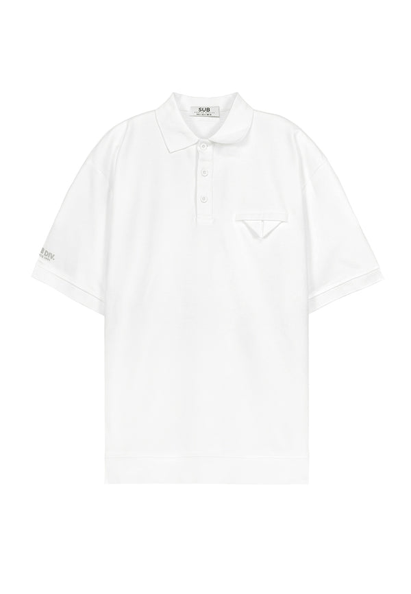 Men Short-Sleeve Oversized Polo Tee - White - 310224