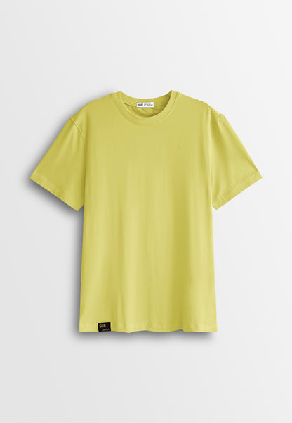 Men Short-Sleeve Basic Tee - Light Yellow - 510220