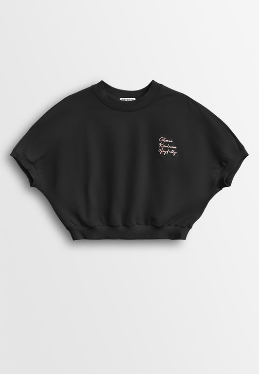 Women Short-Sleeve Fashion Tee - Black - 610262