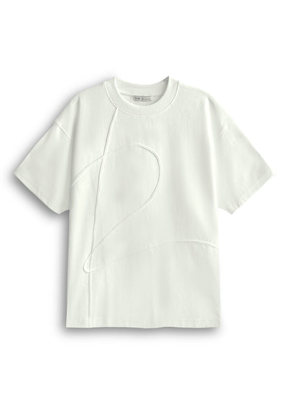 Men Oversized T-Shirt Short Sleeve - White - 610347
