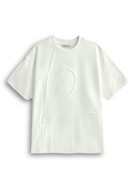 Men Oversized T-Shirt Short Sleeve - White - 610347