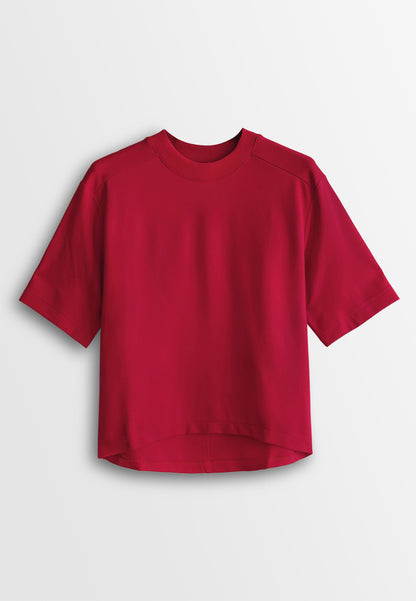 Women Short-Sleeve Fashion Tee - Red - 510270