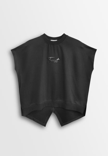 Women Sleeveless Fashion Tee - Black - 610261