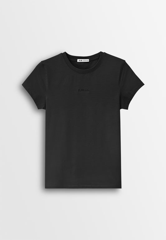 Women Short-Sleeve Graphic Tee - Black - 610246