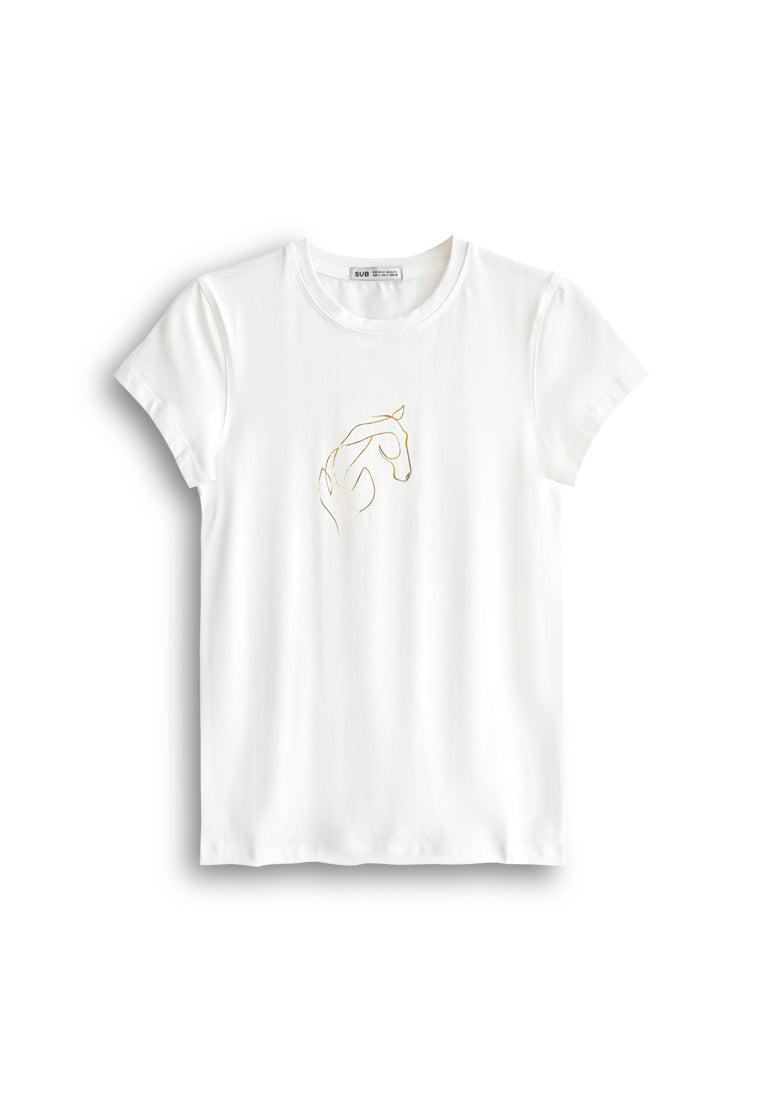 Women Short-Sleeve Graphic Tee - White - 610215