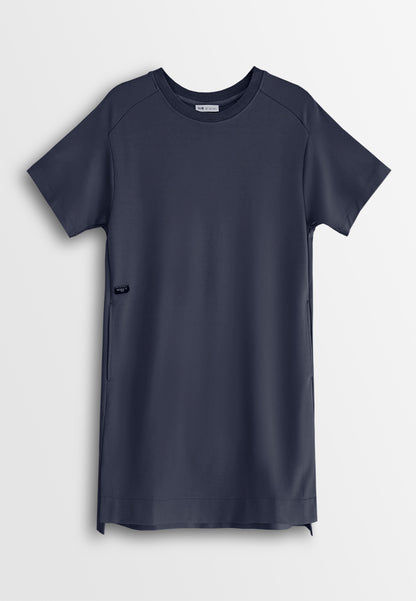 Women T-Shirt Midi Dress - Navy - 610345