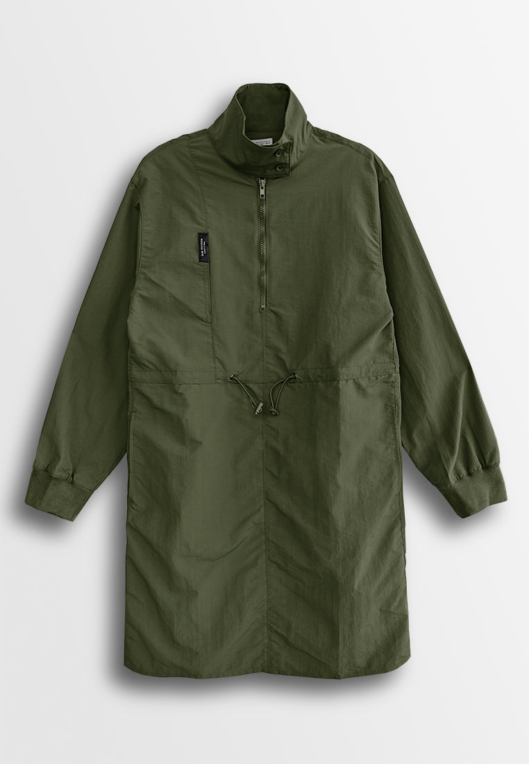 Women Long-Sleeve Midi Dress - Army Green - 510046