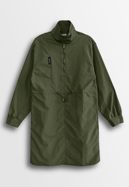 Women Long-Sleeve Midi Dress - Army Green - 510046