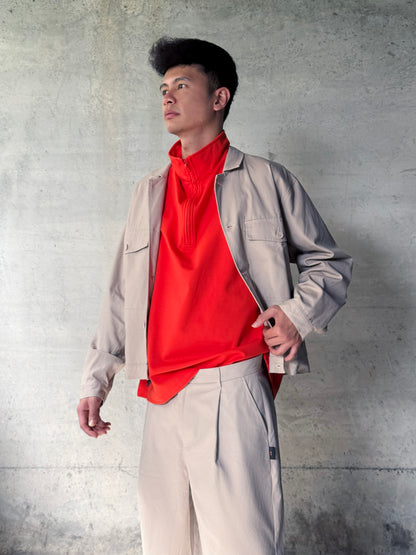 Men Oversized Bomber Jacket - Khaki - 510237