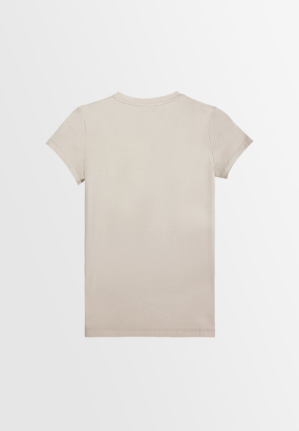 Women Short-Sleeve Graphic Tee - Khaki - 310052