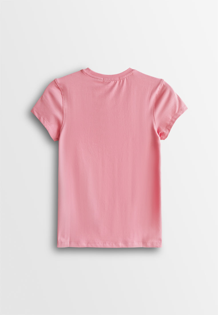 Women Short-Sleeve Graphic Tee - Dark Pink - 610216