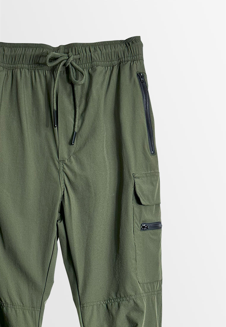 Men Cargo Long Jogger - Army Green - H2M443