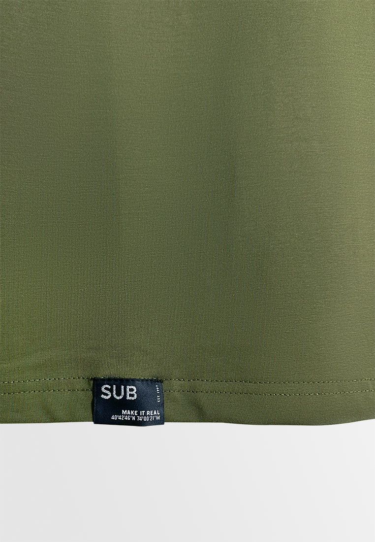 Men Short-Sleeve Basic Tee - Army Green - M3M709