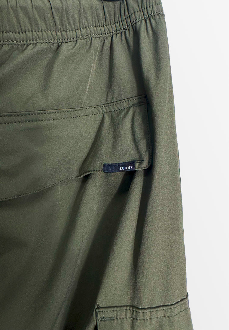 Men Cargo Long Jogger - Army Green - H2M443