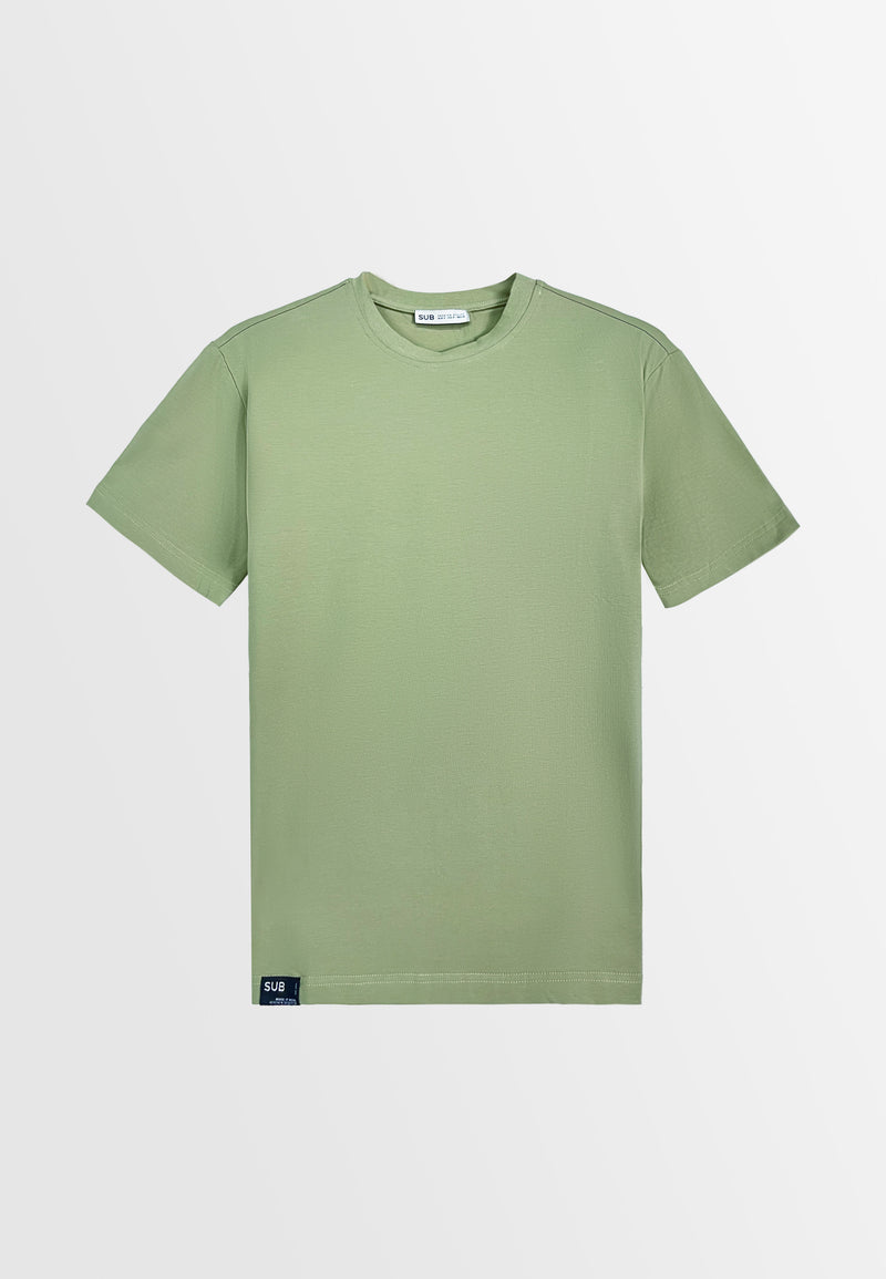 Men Short-Sleeve Basic Tee - Green - 310089