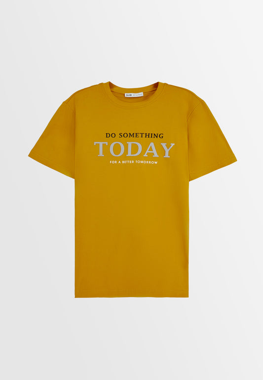 Men Short-Sleeve Graphic Tee - Dark Yellow - 310094