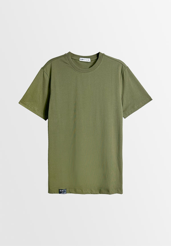 Men Short-Sleeve Basic Tee - Army Green - M3M709