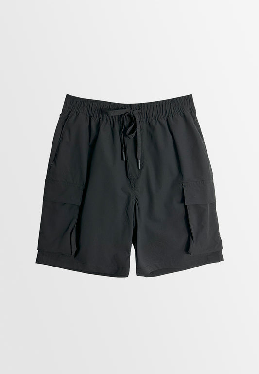 Men Cargo Short Jogger - Black - H2M438