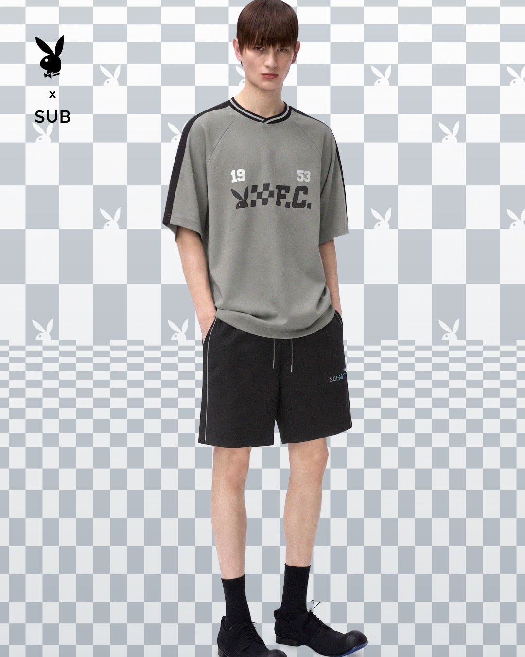 Playboy x SUB Men Oversized Fashion Tee - Grey - 610287