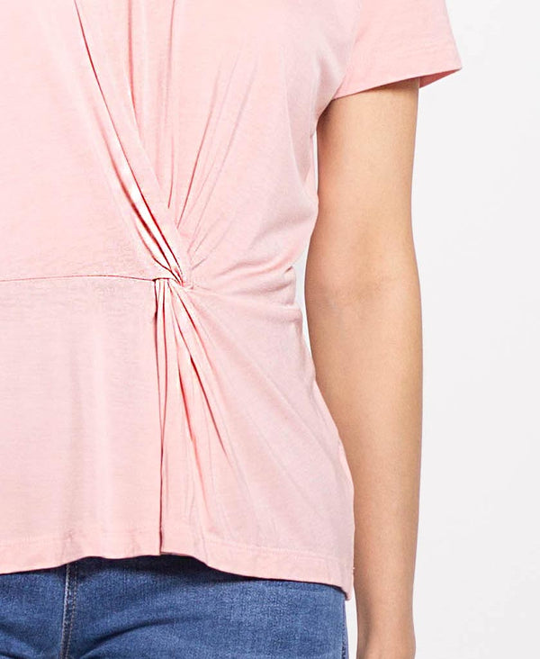 Women Short-Sleeve Basic Tee - Pink - F0W813