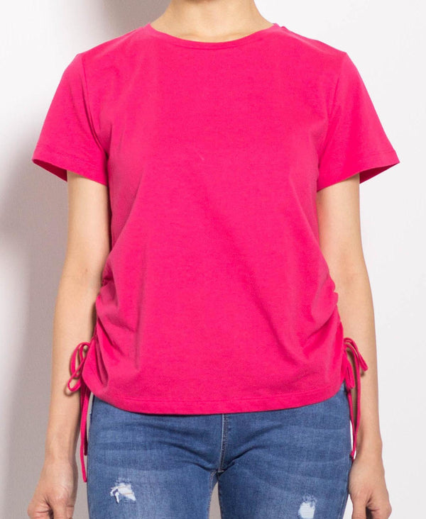Women Short-Sleeve Basic Tee - Pink - F0W814