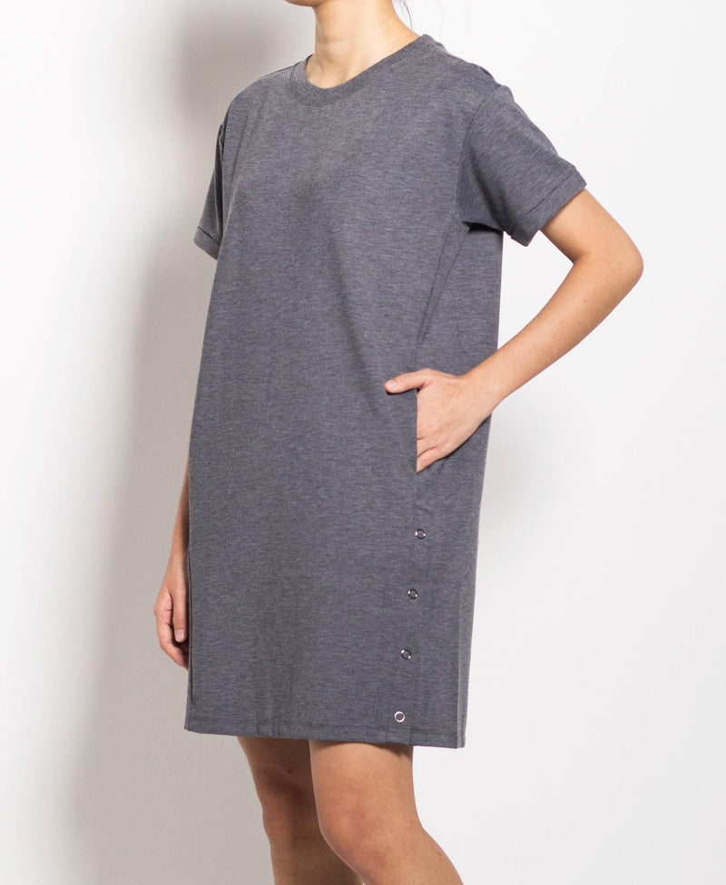 Women Short-Sleeve Dress - Dark Grey - F0W818