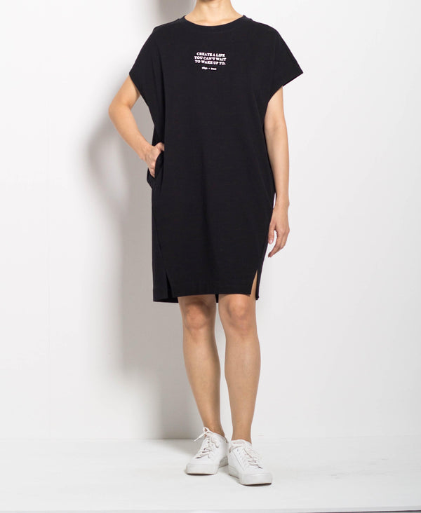 Women Short-Sleeve Dress - Black - F0W821