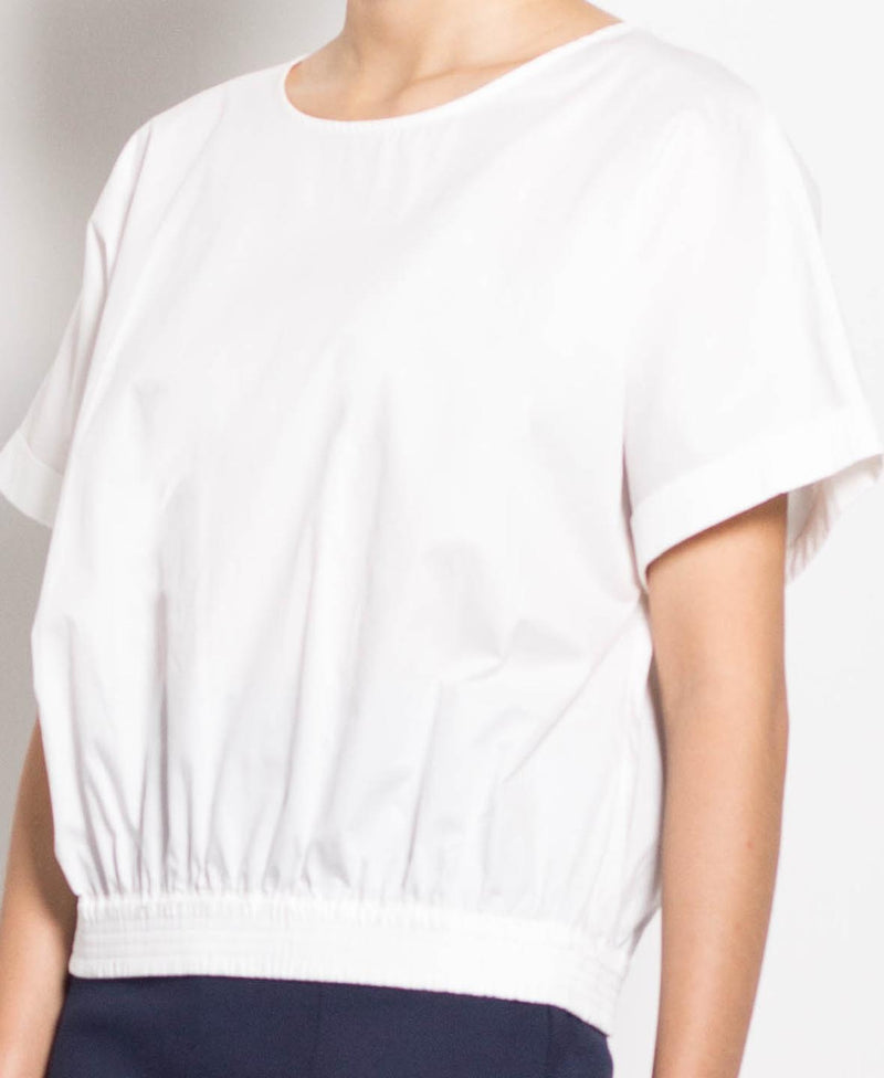 Women Short Sleeve Blouse - White - F0W508