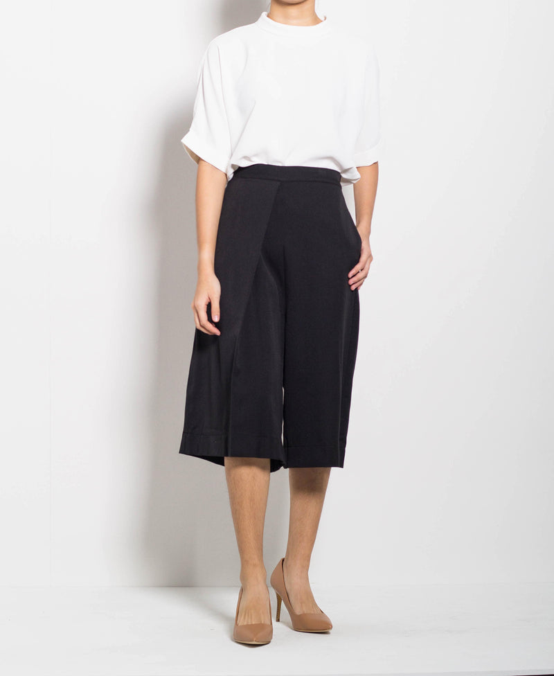 Women Culottes Pants - Black - F0W511