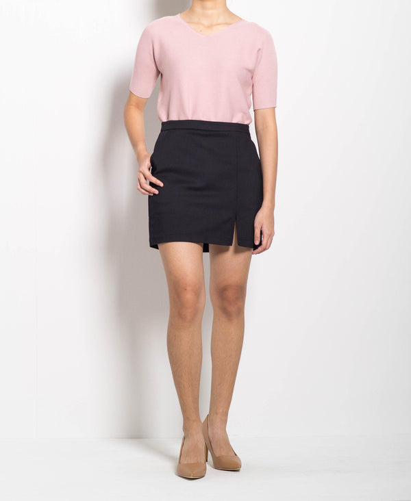 Women Short Skirt - Black - F0W465